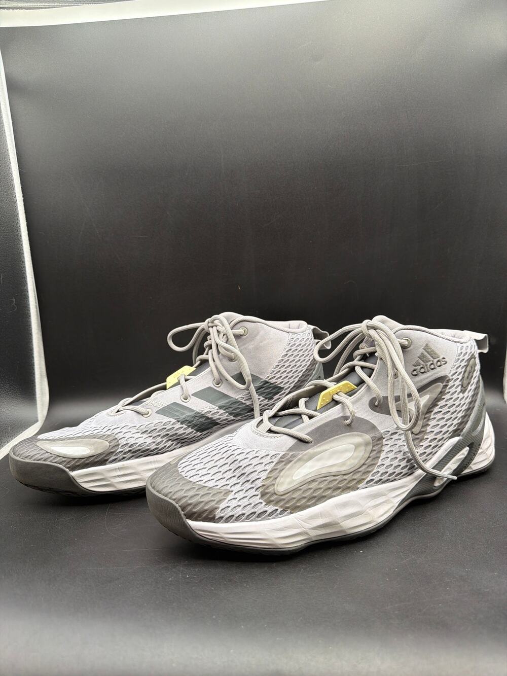adidas Exhibit A Mid Triple Grey H68703 Basketball Shoes Mens 14 NWOB